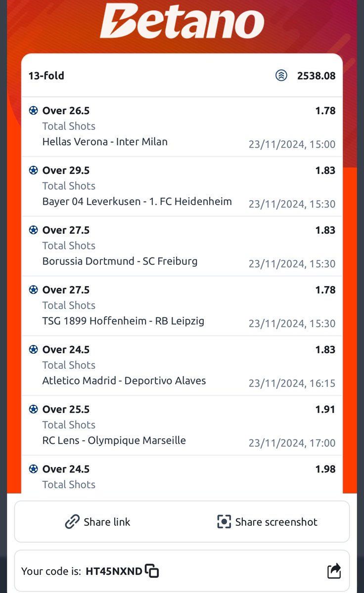HolaSteve4's tweet photo. #Betano 23rd - 24th

#100 to win #290M
YBPYGQK7 🫴2,404,293 odds

🫴360,138 odds
🫴9,907 odds
🫴2,538 odds

#Total Shot
#Team Total Shot

#NB: 2games &amp; 2 edit

@historyinmemes @BerryYNWA1 @bossolamilekan1 @sportingking365 @BettKMax @Mrbankstips @mrbayoa1 @ConvertsB @LouieDi13 https://t.co/f1wV8dHXH9