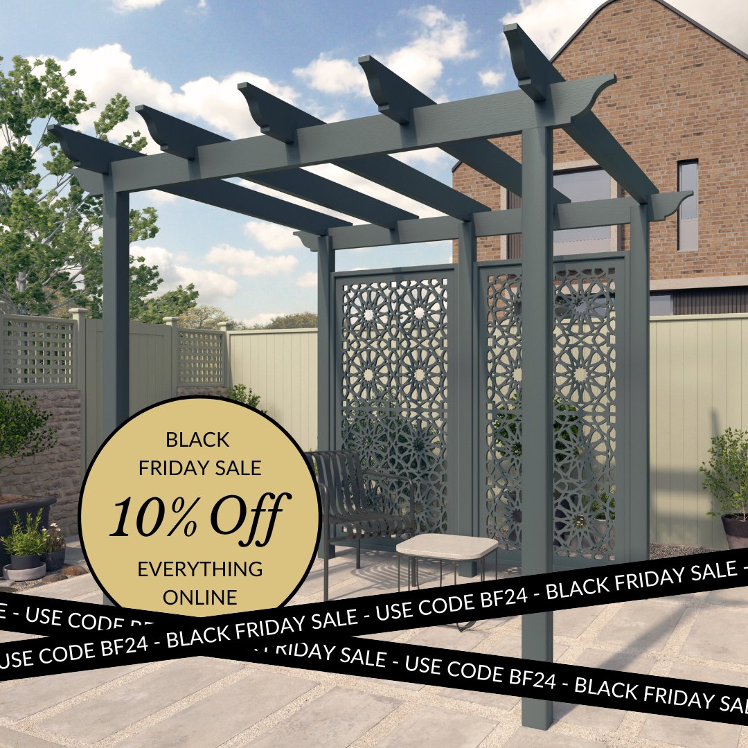 Relax in style this winter with our Vista Decorative Screens and Pergolas. All 10% off during Black Friday! 

#BlackFriday #Pergola
