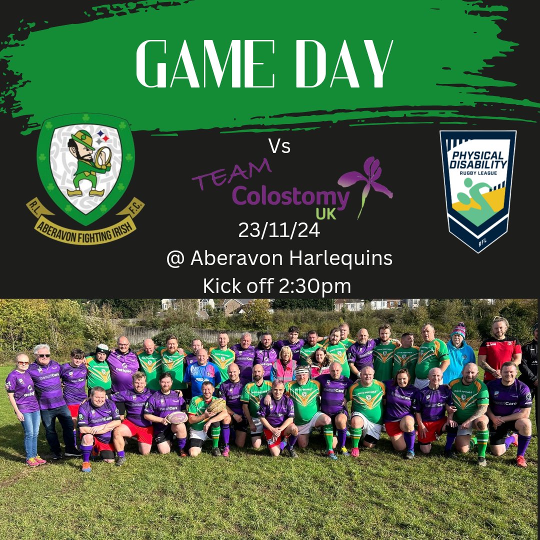 afi_pdrl's tweet photo. It's game day! 🎉
The Purps are in town for their last game of the year. Why not come down and watch!
🆚 @teamcolostomyuk
⏰ 2:30pm
🎟️ FREE ENTRY
🏟️ @Aberavon_Quins
@AberavonClub @dsw_news @WalesRugbyL #walesrl #wales #disability #disabilitysport #disabilityrugby #stoma https://t.co/BU9u82XLxC