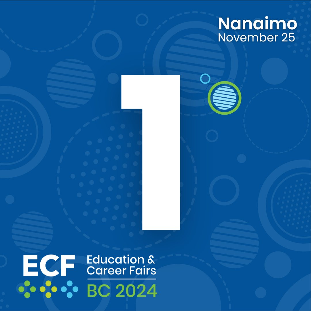 Only 1 day left! 🌟 

Tomorrow marks the opening of Education and Career Fairs BC tour!

📍 Nov 25 | Nanaimo

See you there...

For more Info: educationcareerfairs.com 

#ECF2024