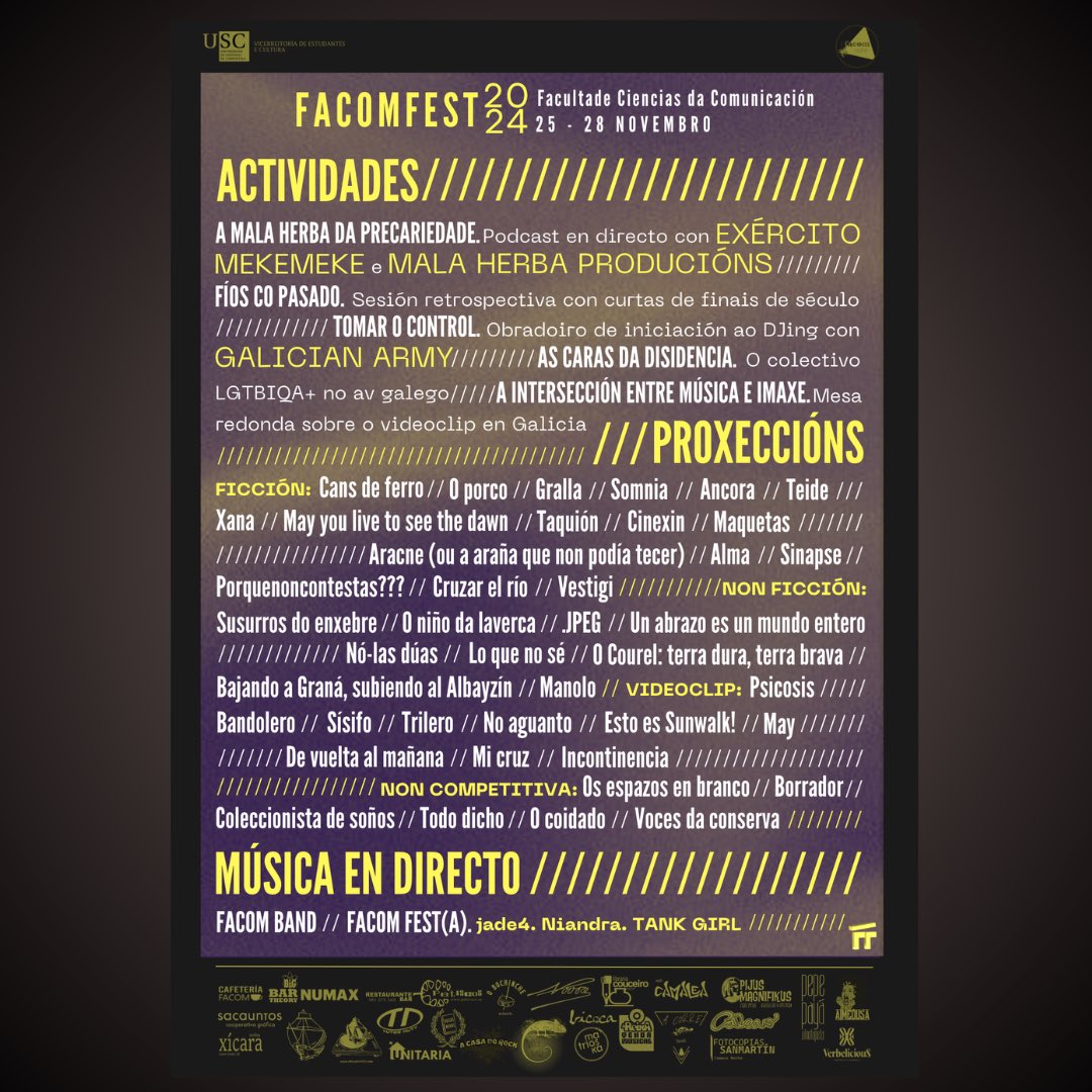 FacomFest's tweet photo. Finalmente a programación do #FacomFest 2024 👯👯‼️ https://t.co/Mszx6bs2sd