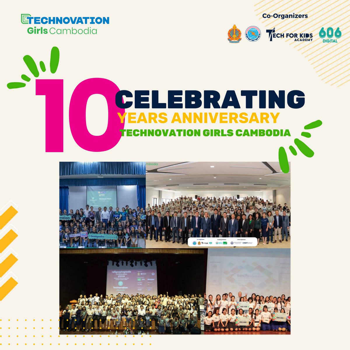 TechforKidsAcad's tweet image. 10 years strong! 💪 Technovation Cambodia&apos;s sustainable impact has empowered 2,737+ girls through mentorship, coding, &amp;amp; community. Celebrating a decade of achievement &amp;amp; looking forward to more! #Technovation #Cambodia #Sustainability