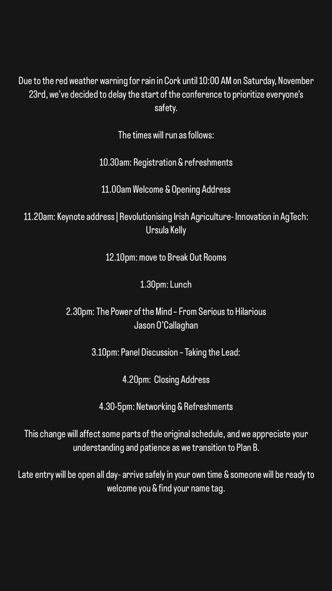 Due to Storm Bert, we’re operating on a delayed start time this morning…