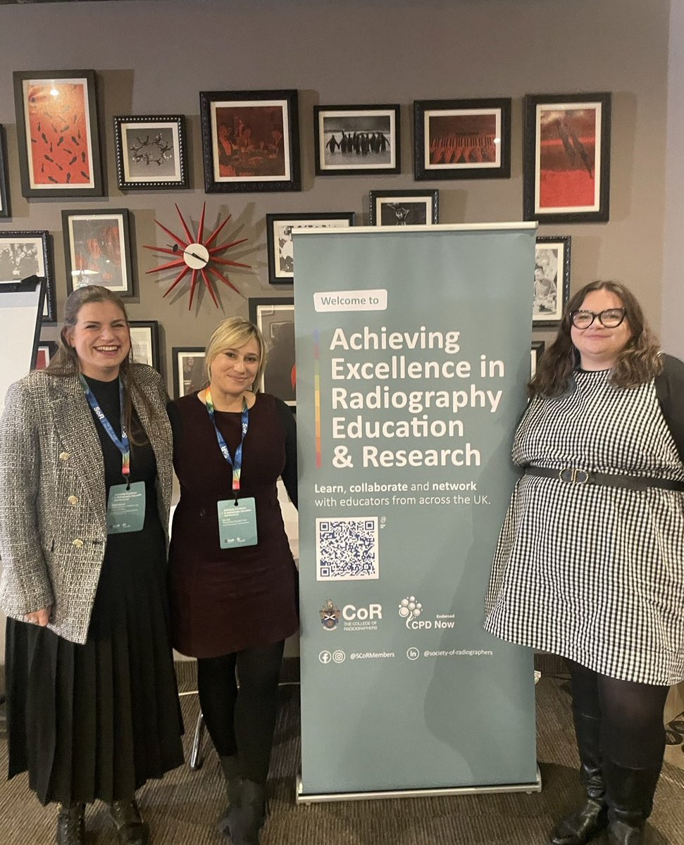 LisaFord9's tweet photo. Excellent two days down in Birmingham at the @SCoRMembers Achieving Excellence in Radiography Education and Research Conference. Great to see @xrayEllie @naomi_shiner and Emma Edwards flying the flag for Keele Radiography and Simulation Education @KeeleUniversity @KeeleAHP https://t.co/UPmEHLSzUY