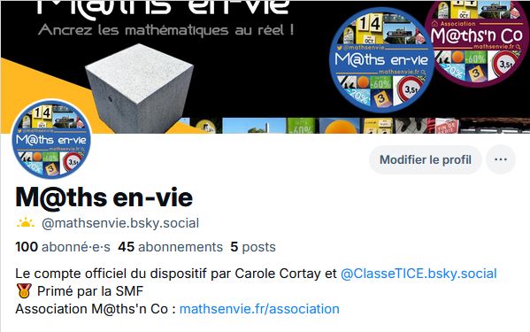 M@ths en-vie (@mathsenvie) on Twitter photo Et si vous en profitiez ce week-end pour rejoindre <a href="/mathsenvie/">M@ths en-vie</a> sur <a href="/bluesky/">bluesky</a> ?
Le compte migre petit à petit…
C'est par ici : bsky.app
<a href="/mathsenvie/">M@ths en-vie</a>.bsky.social Et si vous en profitiez ce week-end pour rejoindre <a href="/mathsenvie/">M@ths en-vie</a> sur <a href="/bluesky/">bluesky</a> ?
Le compte migre petit à petit…
C'est par ici : bsky.app
<a href="/mathsenvie/">M@ths en-vie</a>.bsky.social