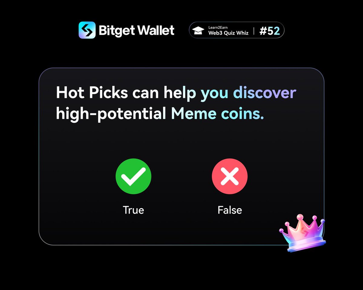 BitgetWallet's tweet photo. Since we're in #memecoin szn, here's this week's Quiz Whiz about the topic 🔥  

Drop a "✅/❌" + your EVM address in the comments and be one of the 3 lucky winners to win 5-10 $GASU in rewards! https://t.co/GoczVxIiSD