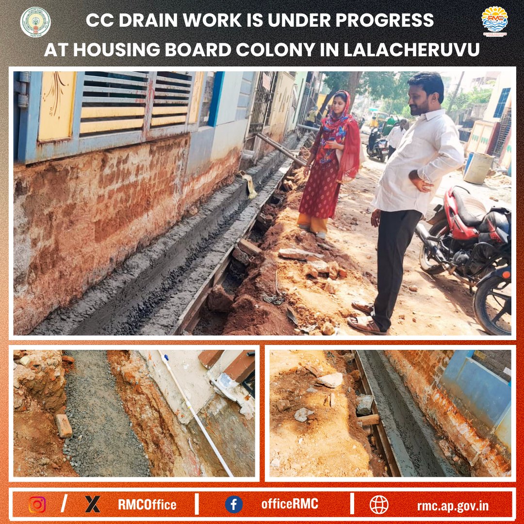 RMCoffice's tweet image. CC drain work is under progress at housing board colony in lalacheruvu 
#DevelopmentInProgress #CCDrainWork #ImprovedInfrastructure #rmc #rajamahendravaram #housingboardcolony #construction #Infrastructure #DrainageUpgrade #CommunityDevelopment #CleanCity