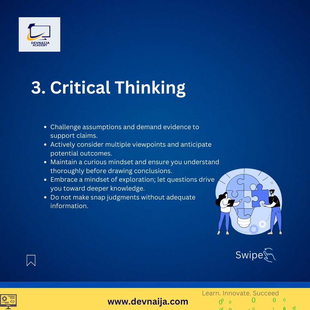 DevnaijaAcademy's tweet photo. 6 Irreplaceable Soft Skills You Can’t Afford to Miss—Master These for a Lifetime of Success🎉!

Make sure you save and share this.

#SoftSkillsMatter #SuccessSkills #FutureProofYourself #SkillsForLife
#CareerGrowth #NeverStopLearning #investinyourself #skillsthatpay https://t.co/1TxCCOHUFb