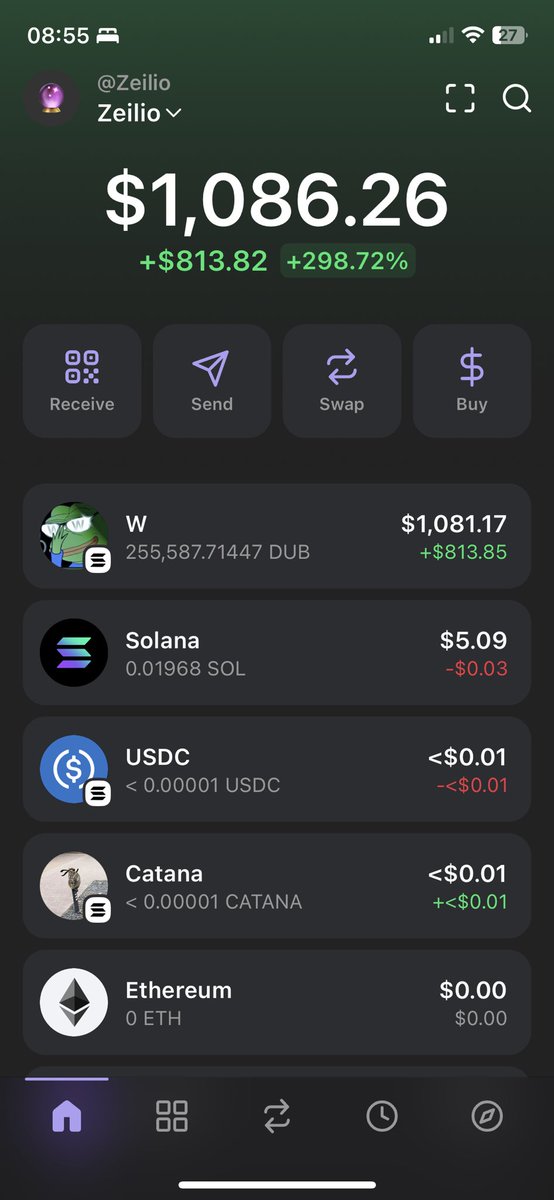 Divinity_v2's tweet photo. I got into $dub at under 1M market cap, going crazy rn 200$ -> $1,081 in just over a day. $dub is a major W https://t.co/jXAJTdYZTE