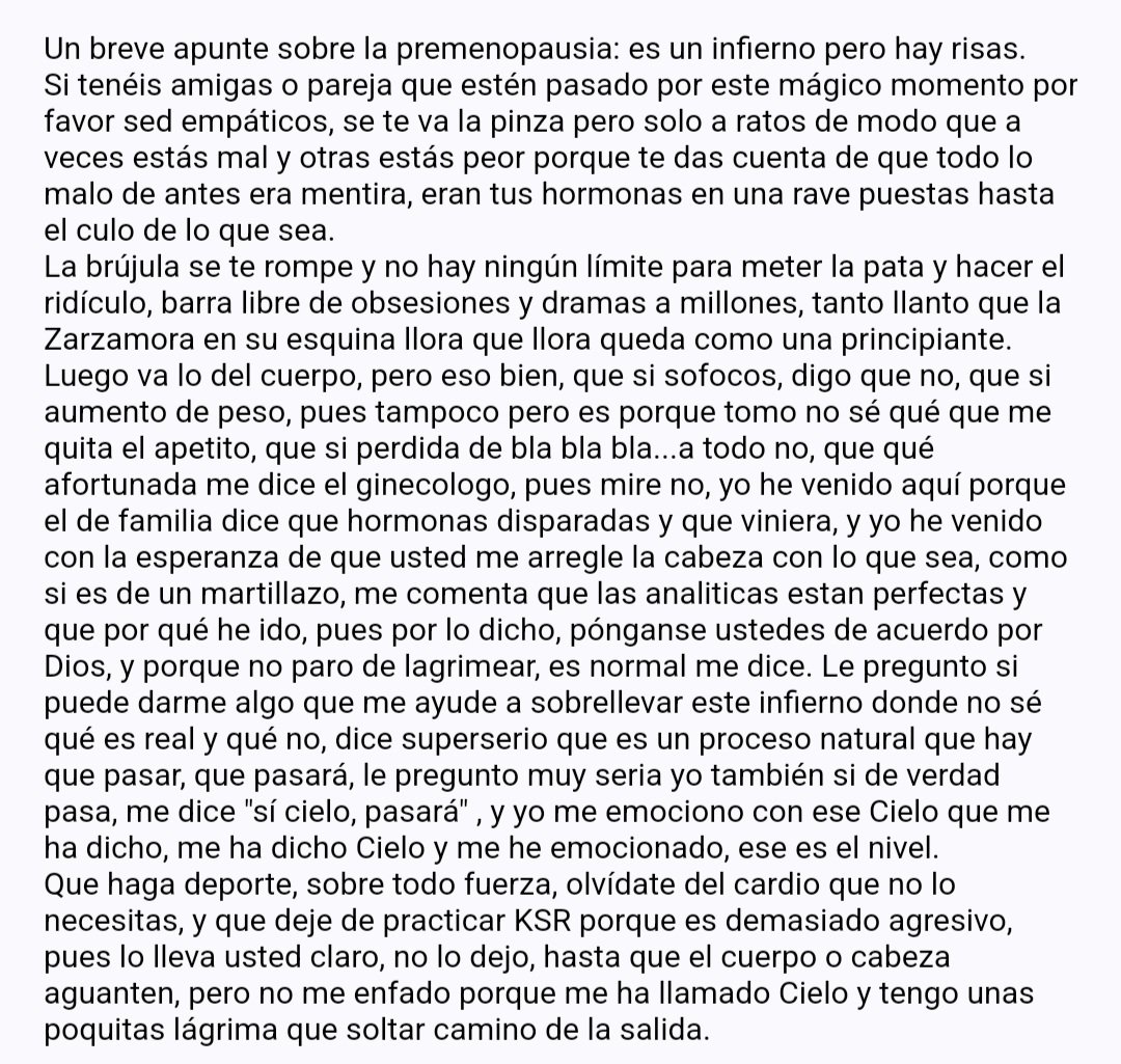 VazquezEva's tweet photo. #risas #infierno #premenopausia #queosden #osquiero #osodio #lloro #jajajaj #parezcounaloca #losoy ...
A ver, que yo os contaría esto en un hilo pero tardo mucho y no sé, así mejor, comparto mi mierda con vosotros, aleooop... https://t.co/HE6VpgfrXI