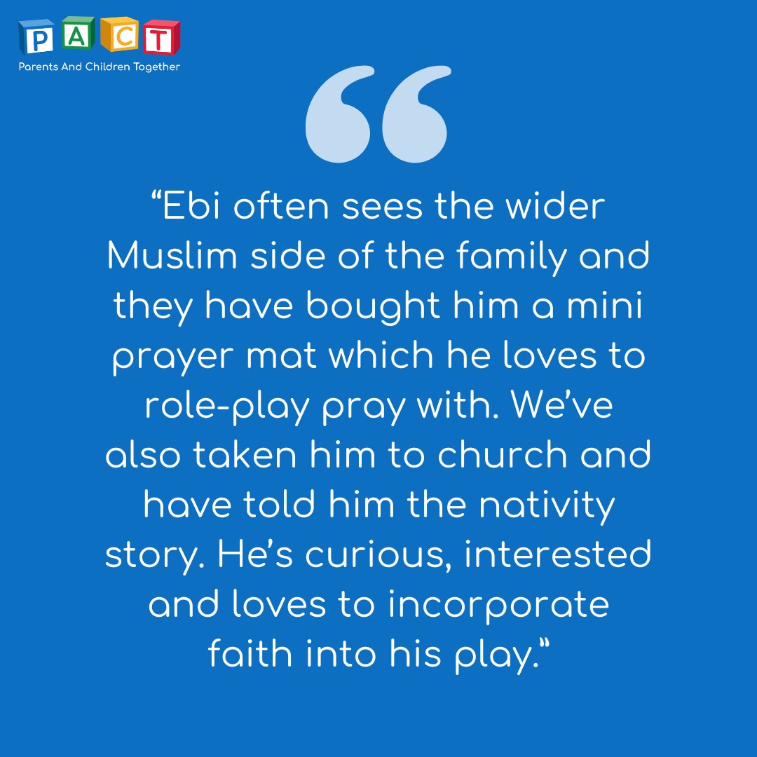 👨‍👩‍👦 Mia* and Sai* adopted their son Ebi* through PACT when he was 18-months-old. Mia comes from a mixed faith family – Catholic and Church of England and Sai was brought up Muslim. 

Read Mia and Sai's adoption story ➡️ pactcharity.org/story/mia-and-….