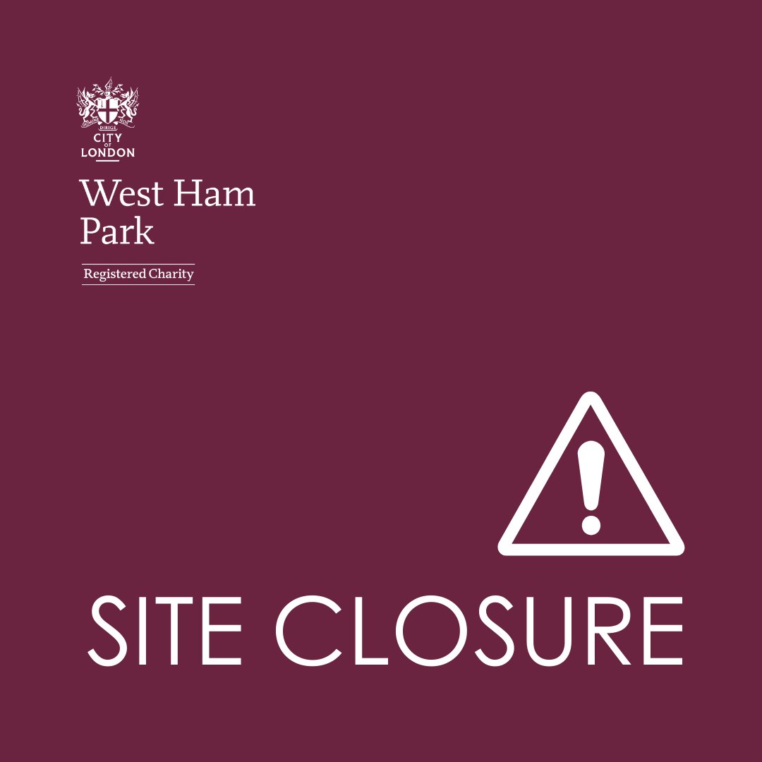 WestHamParkE7's tweet photo. Please note, West Ham Park is closed due to high winds. The wind gusts have arrived earlier than predicted so the Park has been shut as for safety. https://t.co/pF8LFGSnes
