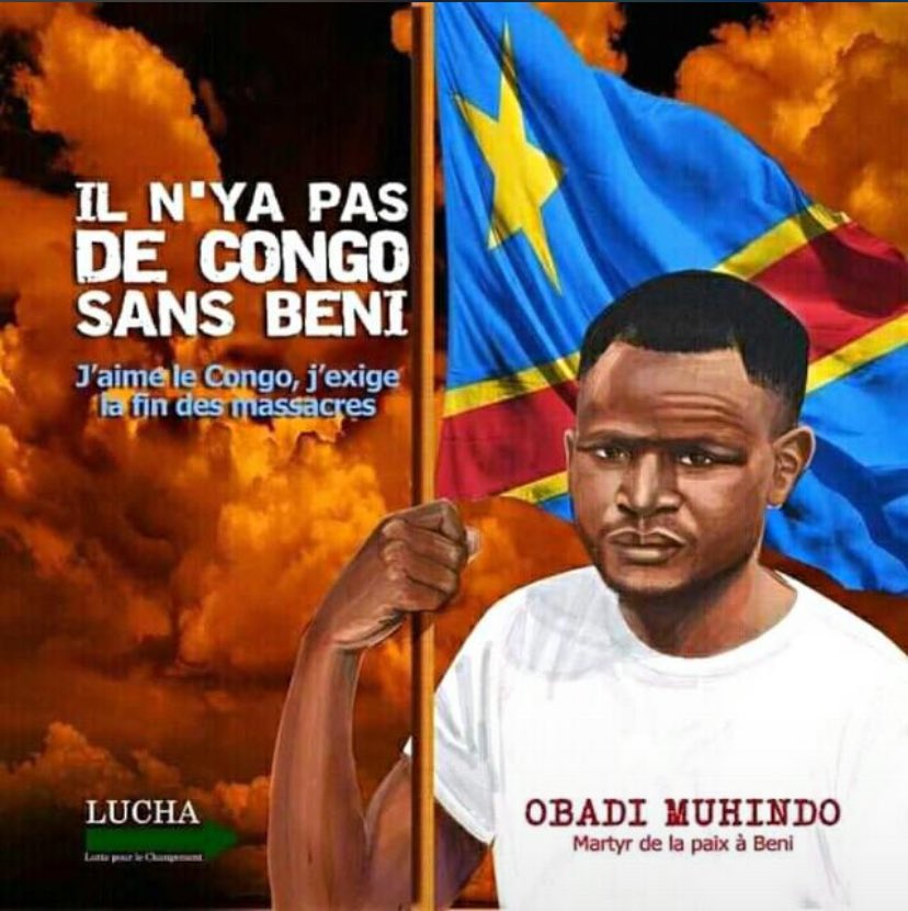 issongo_jacques's tweet photo. Repose en paix, camarade #Obadi. Arraché à la vie par la police de #Tshisekedi le 23 novembre 2019 à Beni, alors que tu exigeais pacifiquement la paix pour notre pays. Ton sacrifice ne sera jamais oublié. Notre combat continue !
#PasDe3eMandat 
#JusticePourObadi https://t.co/Arl76UwJvK