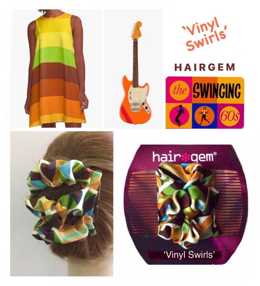 This ‘Vinyl Swirls’ fabric double comb hair clip definitely has some #swingingsixties vibe to it!    🧡 ✌️💥 🎸
HairgemShop.etsy.com      💛     hairgemshop.etsy.com/listing/160305…

#UKGiftHour #etsygifts #fashionstyle #hairstyle #Christmasgifts