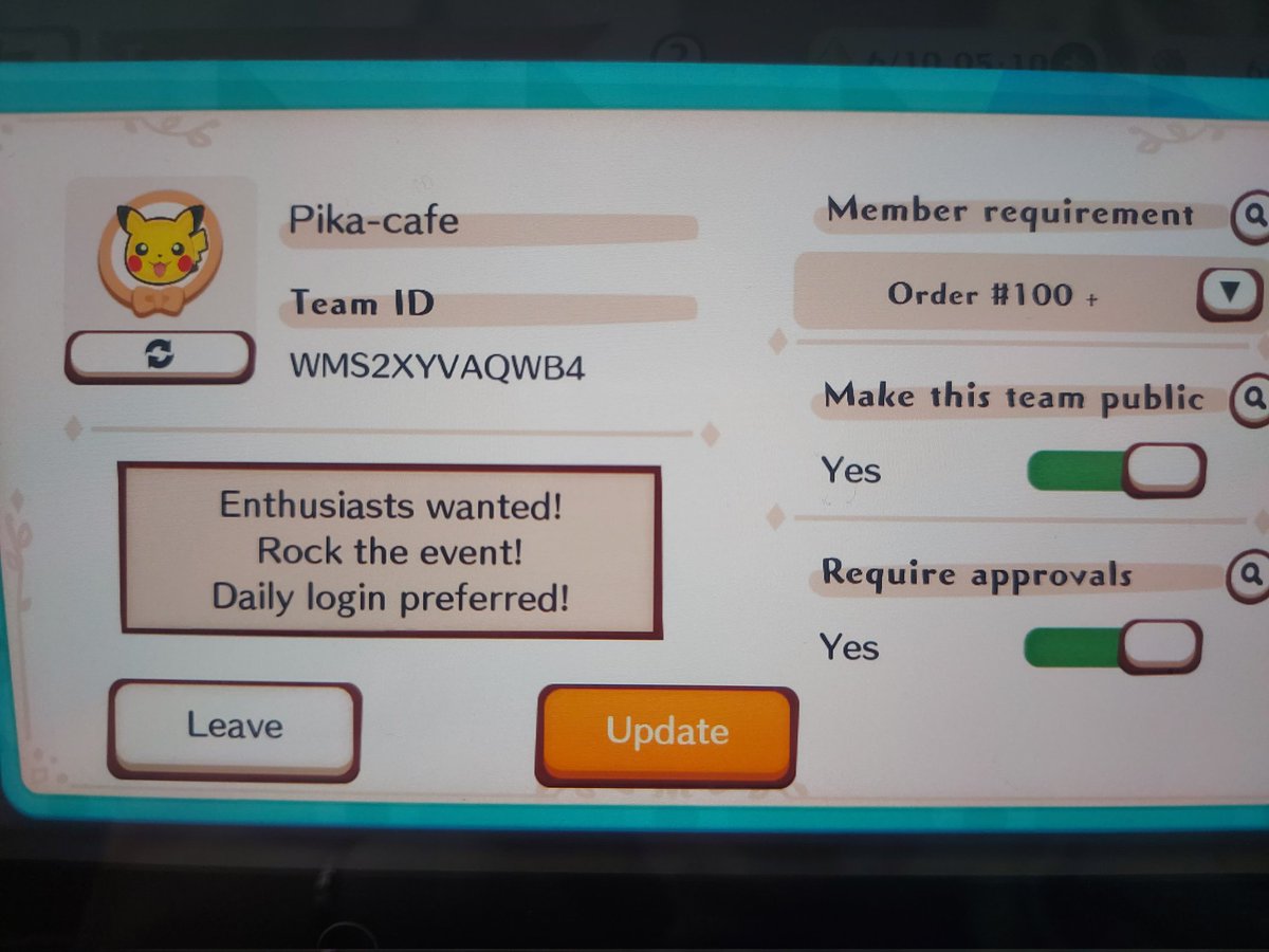 haropuro_4ever's tweet image. Anyone playing Pokemon Cafe ReMix, please join my team 🥺🥹
Requirements; come only at least weekly, help with events and make stamina requests.
On Facebook there is also a group to talk together.
#pokemon #caferemix #pokemoncaferemix
