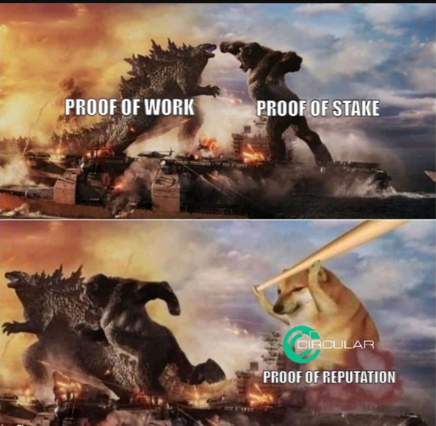 Tokio_Web3's tweet image. &quot;𝐏𝐫𝐨𝐨𝐟 𝐨𝐟 𝐫𝐞𝐩𝐮𝐭𝐚𝐭𝐢𝐨𝐧&quot; consensus is a new innovation that&apos;s here to stay 💯🔥

@circularweb3
#circularprotocol #por #proofofreputation #meme
