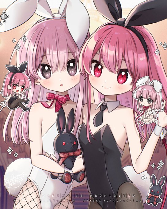 ツクルノモリ様「高精彩複製原画 GALLERY 5周年記念祭」に参加させていただきました!バニー女装双子が額付き複製原画・アクリルボードになって届きます(受注期間～12月1日迄)ミニキャラありミニキャラなし 