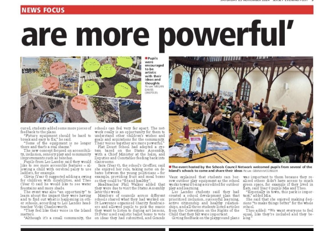 <a href="/GovJersey/">Government of Jersey</a> <a href="/GovJsyCYPES/">Children, Young People, Education & Skills</a> <a href="/gemmakateoneill/">Gemma O’Neill</a> <a href="/dyer_richard/">Richard Dyer</a> <a href="/nataliedkemp/">Dr Natalie Kemp</a> <a href="/JsyYouthService/">Jersey Youth Service</a> <a href="/SKWalkerJSY/">Sarah_Walker</a> <a href="/PublicHealthJsy/">Public Health Jersey</a> <a href="/platdouetschool/">Plat Douet School</a> <a href="/philwalkerjsy/">Phil Walker</a> ‘Their voices together are more powerful’

Super proud to work with the School Council Network.

Thank you <a href="/megdvs/">Megan Davies</a> <a href="/JEPnews/">jepnews</a> for  speaking to the students &amp; <a href="/vmcharlesworth/">Vicki Charlesworth</a> <a href="/philwalkerjsy/">Phil Walker</a> 

👏🏻 to the SCN team <a href="/gemmakateoneill/">Gemma O’Neill</a> <a href="/nataliedkemp/">Dr Natalie Kemp</a> <a href="/dyer_richard/">Richard Dyer</a> <a href="/Alatariel__/">Alatáriel 🏳️‍⚧️</a> <a href="/SKWalkerJSY/">Sarah_Walker</a>