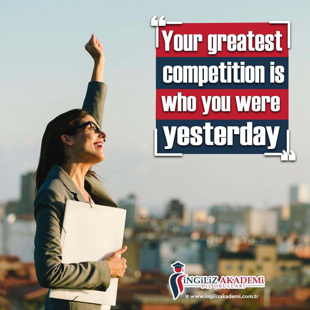 En büyük rakibiniz, dünkü halinizdir.

#english #motivasyon #motivation #motivasyonsözleri #motiveol #başarısözleri #education #dilkursu #dileğitimi #ingilizce #ingilizcekursu #ingilizakademi #ingilizakademidilokulları