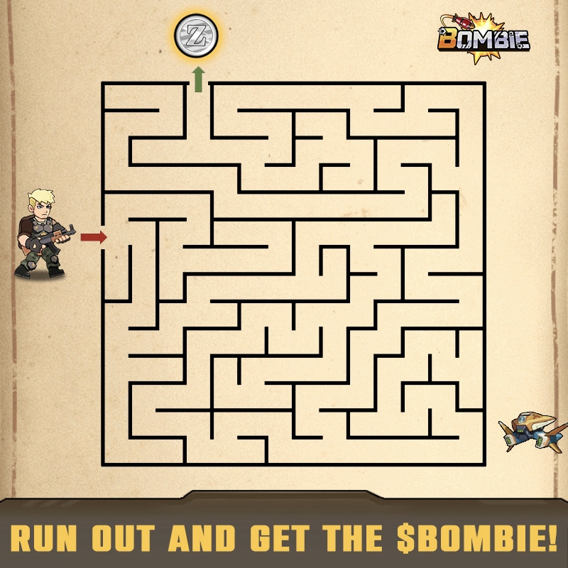 🎁Hey Bombers! 🎁

🏃‍Get out of the Maze and grab your BOMBIE!！

How to join:
Share your answer with a Picture! 💬Join the fun by commenting on this X/TG.
 - Commenting on the official Bombie📱 Twitter(x.com/bombie_xyz) or sharing it in the Bombie
