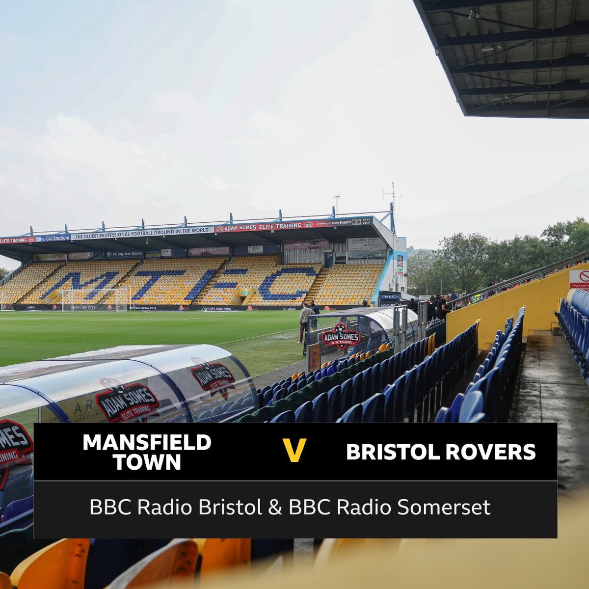 ⚽️ Mansfield Town 🆚 Bristol Rovers

🎙️ Commentary from 3pm with <a href="/alidurdenBBC/">Alistair Durden</a> &amp; <a href="/NathanEllington/">Nathan 'Duke' Ellington</a> 

📻 BBC Radio Bristol 94.9FM, DAB; BBC Radio Somerset DAB
📺 Freeview 711