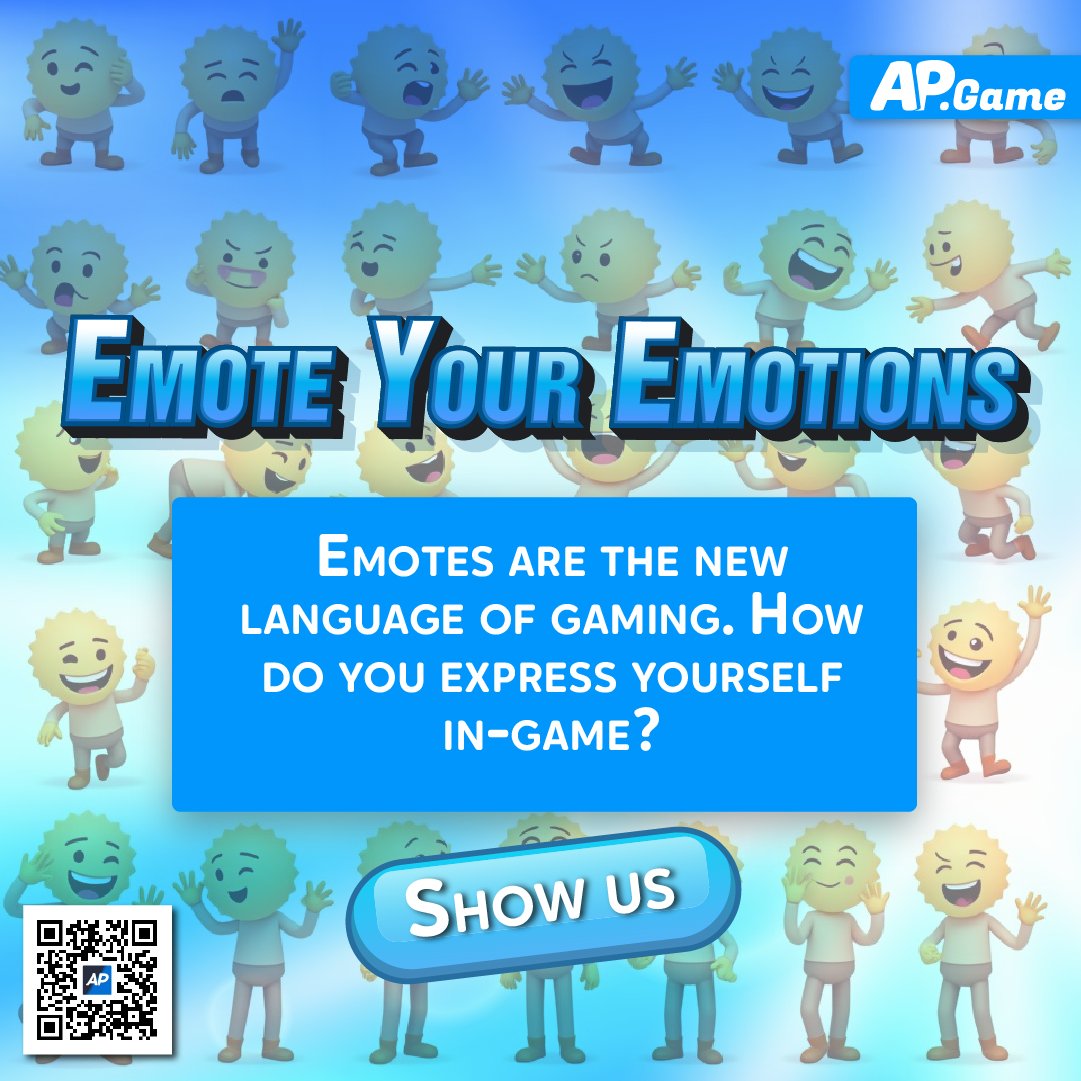ap_game2's tweet photo. 🎮Emote Your Emotions🎭
Gaming just got more expressive. Emotes are the universal language of the gaming world.
Share your favorite emotes and let’s see your creative.
#SRICHANDxBamBam, #HappyBUSDAY, #StarAcademy, #BINISlaysAtAranetaColiseum, #PLAVE_NEVER_STOP, #APGAME, #WinBig https://t.co/CUElrdzTwh