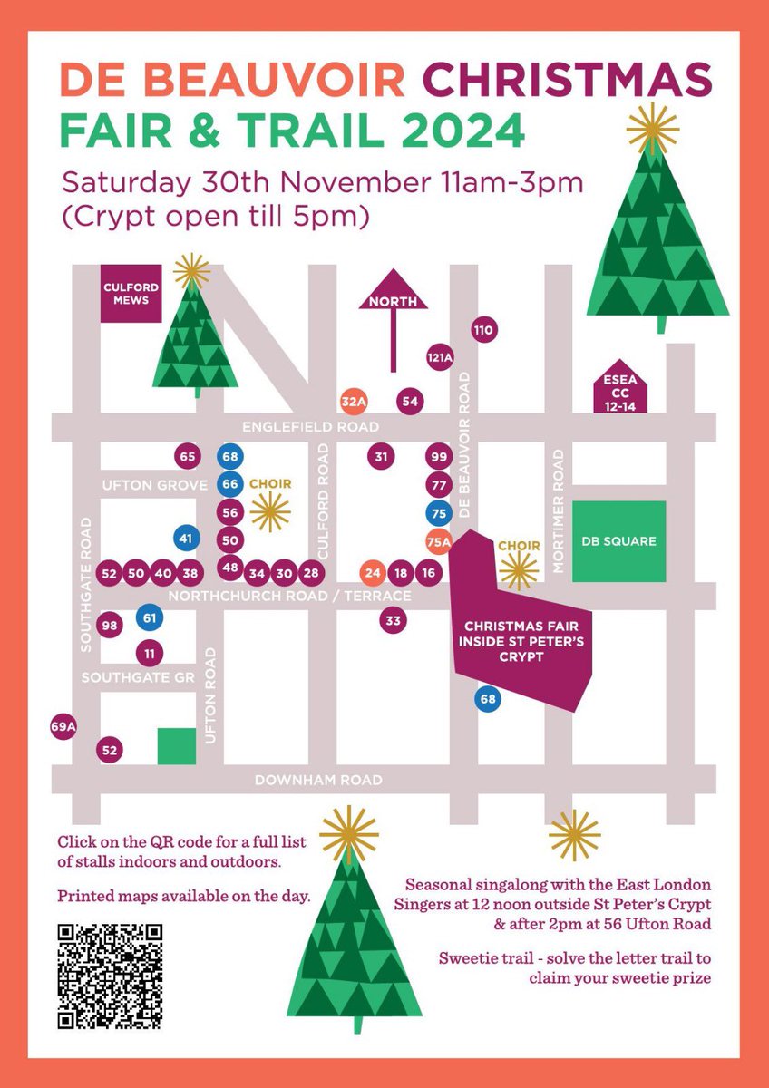 This is where we’ll be next Saturday. Come and say hello, learn more about the #hackneysociety &amp; stock up on our #books, which make excellent #christmas presents. #debeauvoir #christmasfair #hackney #architecture #planning #history #builtenvironment #xmasgifts #charity