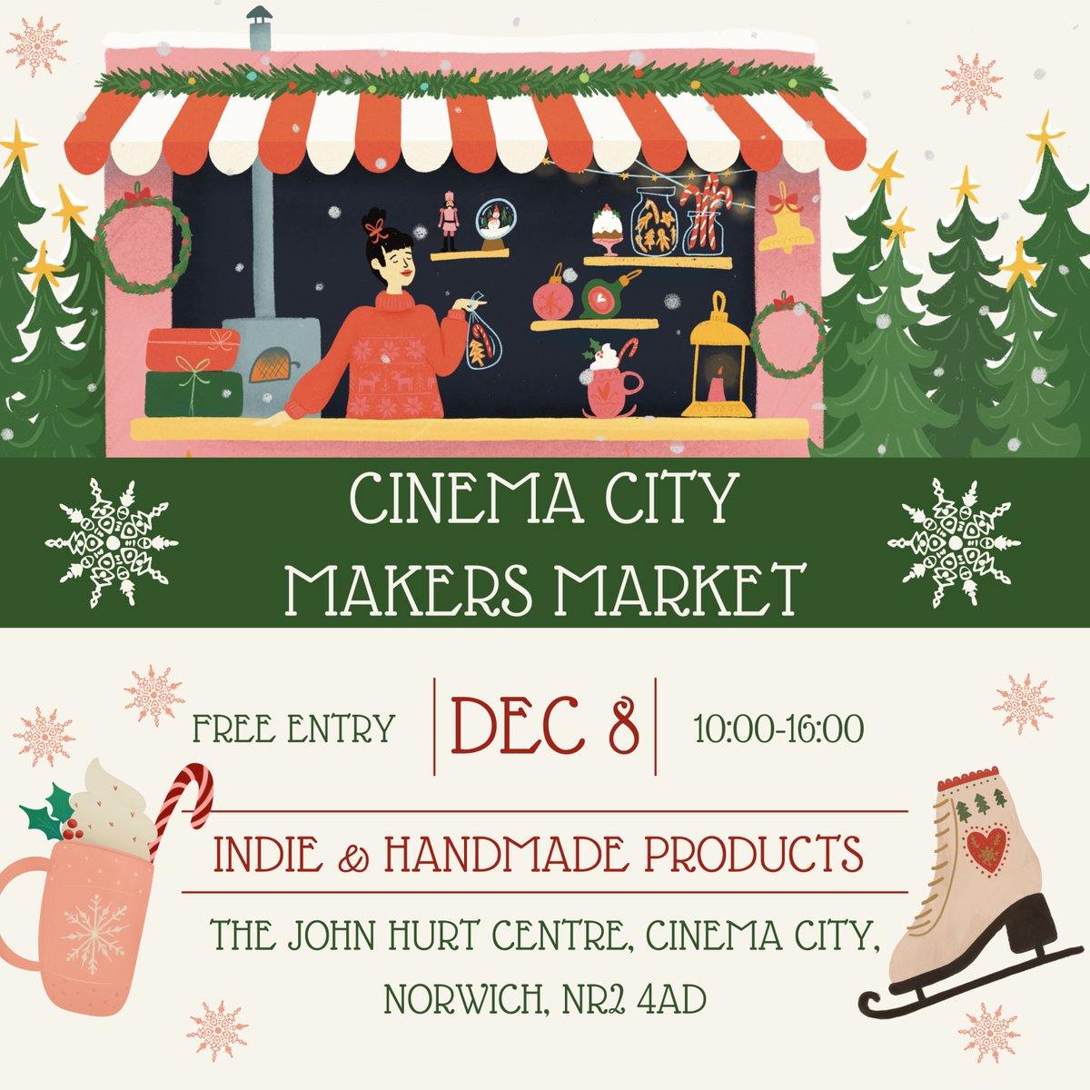 🎁 Makers Market 🎁

We're hosting our first ever Makers Market! ❤️ Save the date and join us because we'll have some of the best local crafters, artists and designers on Sun 8 Dec, 10am-4pm 🎄✨

#norwich #norwichlanes #norwichmarket #norwichart