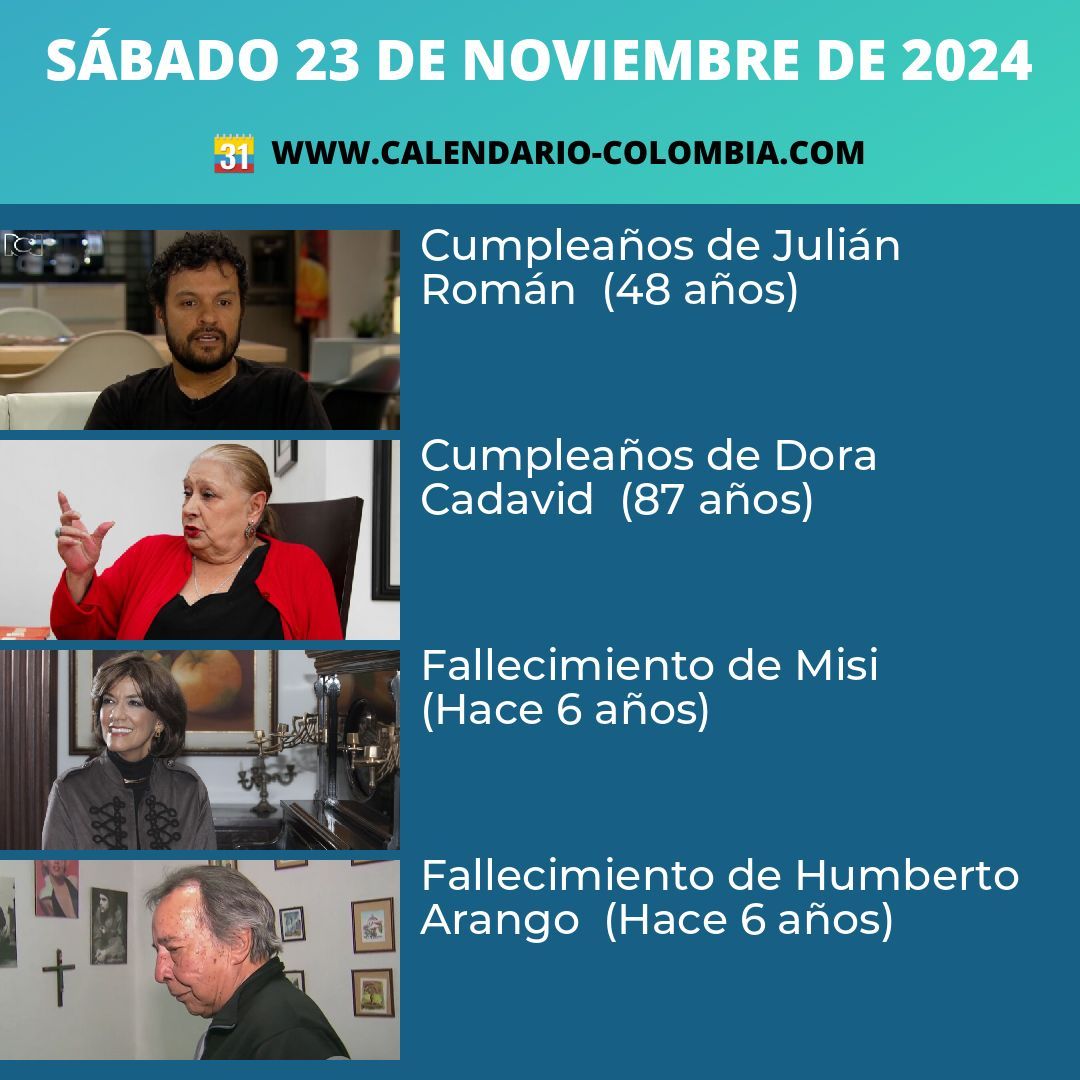 🗓️ Eventos de Hoy en el Calendario de Colombia 🇨🇴 #colombia #calendario #calendarioColombia #hoy