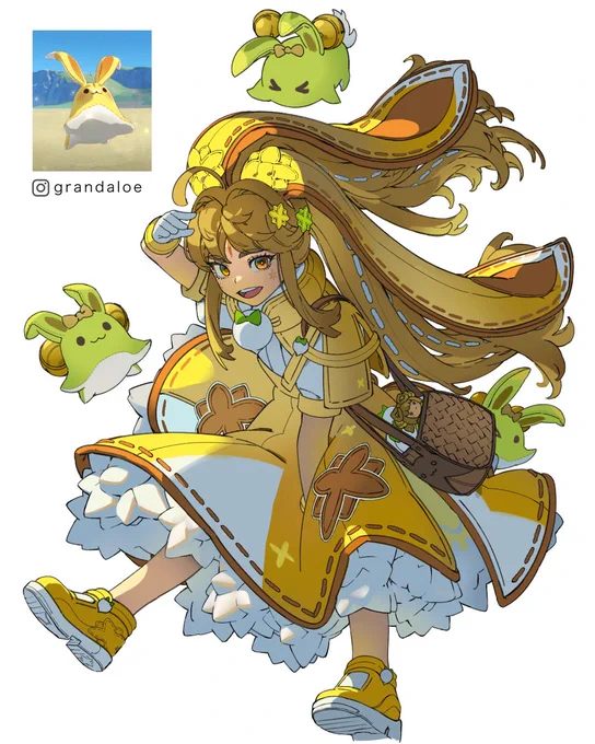 I drew Yuegui and her little Yaoyao bunnies! #原神 #GenshinImpact #ヨォーヨ