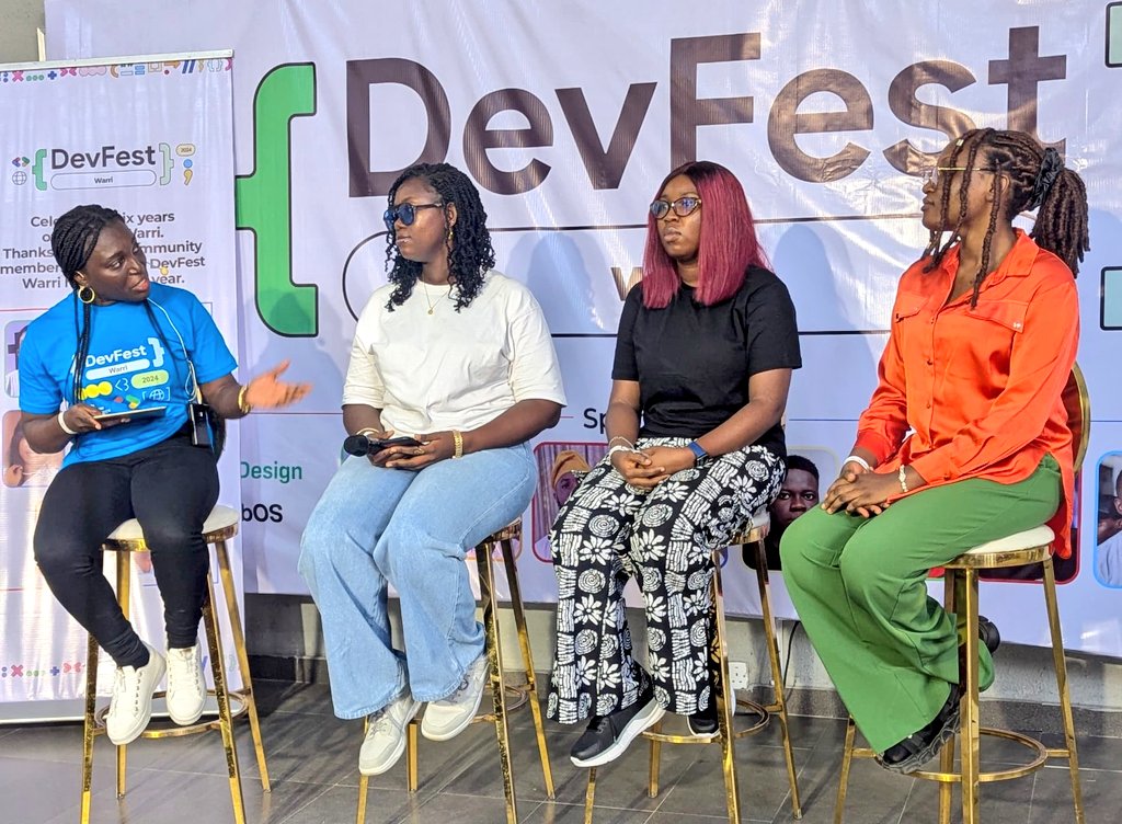 Women in Tech Panel Session led by <a href="/emaliasia_/">Tejiri</a> 

#DevFestWarri2024
#DevFest
#Google
