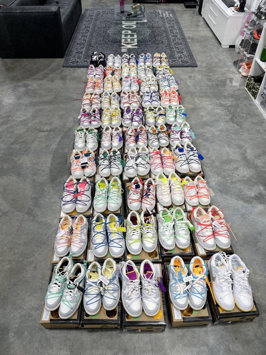HarrisonNevel's tweet image. The complete "The 50" Nike x Off White Dunk Collection