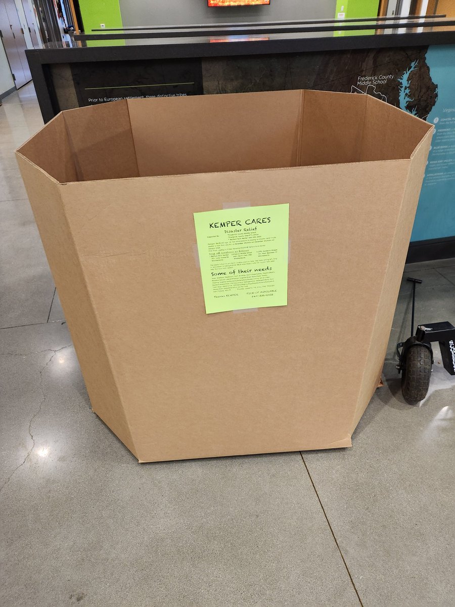 So very proud of this scholar! They organized a drive to collect supplies for disaster relief. Please consider stopping by FCMS and donating if you are able. #FCMSInspires