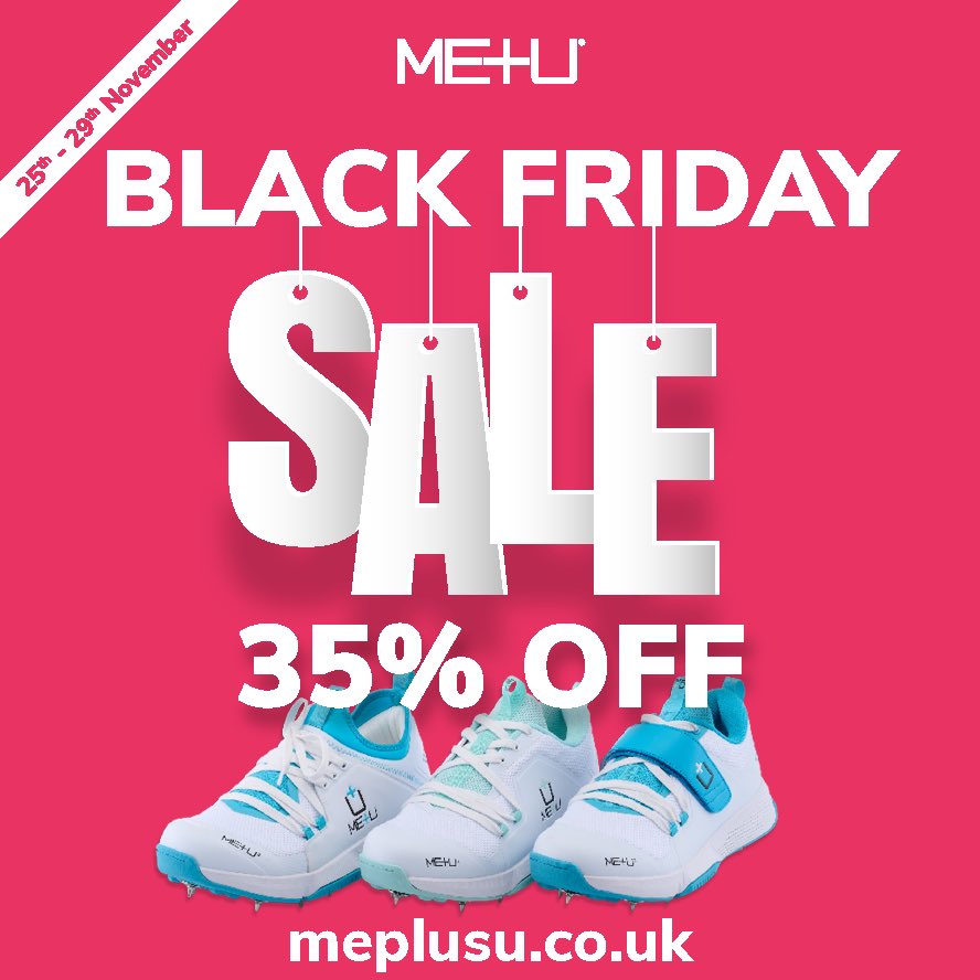 Wisden (@wisdencricket) on Twitter photo Don't miss out! 🚨 ⚡️
<a href="/me_plusu/">ME+U</a> are having a sale of up to 35% this Black Friday. 🏏 👟
Check out the selection at meplusu.co.uk Don't miss out! 🚨 ⚡️
<a href="/me_plusu/">ME+U</a> are having a sale of up to 35% this Black Friday. 🏏 👟
Check out the selection at meplusu.co.uk