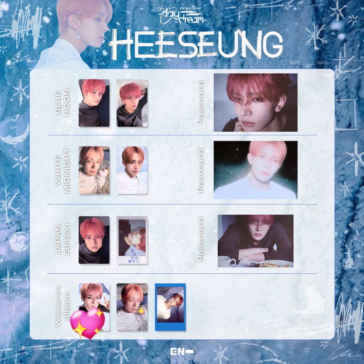 chako__123's tweet photo. @000

ENHYPEN　ROMANCE：UNTOLD  -day dream-Weverse Album

譲　ニキ
求　💖ヒスン

スリーブ+硬質ケース+防水対策
当日発送

お心当たりのある方はお声掛けお願いいたします。

#ENHYPEN交換 https://t.co/yGJ63UeW4c