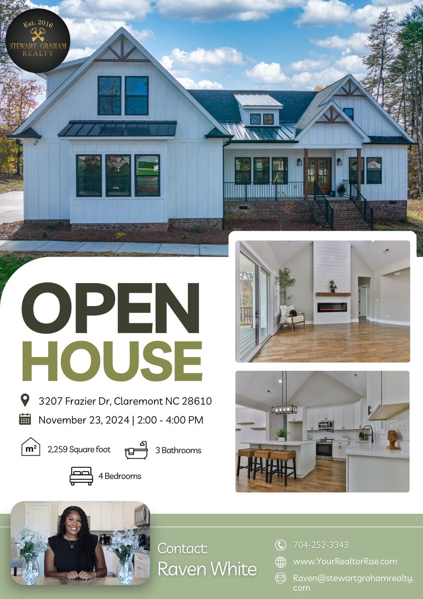Hello Future Homeowners! See you there 🥳

Your Realtor® Rae 
📲 704-252-3343
📩Raven@stewartgrahamrealty.com
🌏YourRealtorRae.com
Stewart-Graham Realty

#openhouse #newconstruction #newconstructionhome #claremontnc #NorthCarolina #NorthCarolinaRealEstate #ncrealestateagent