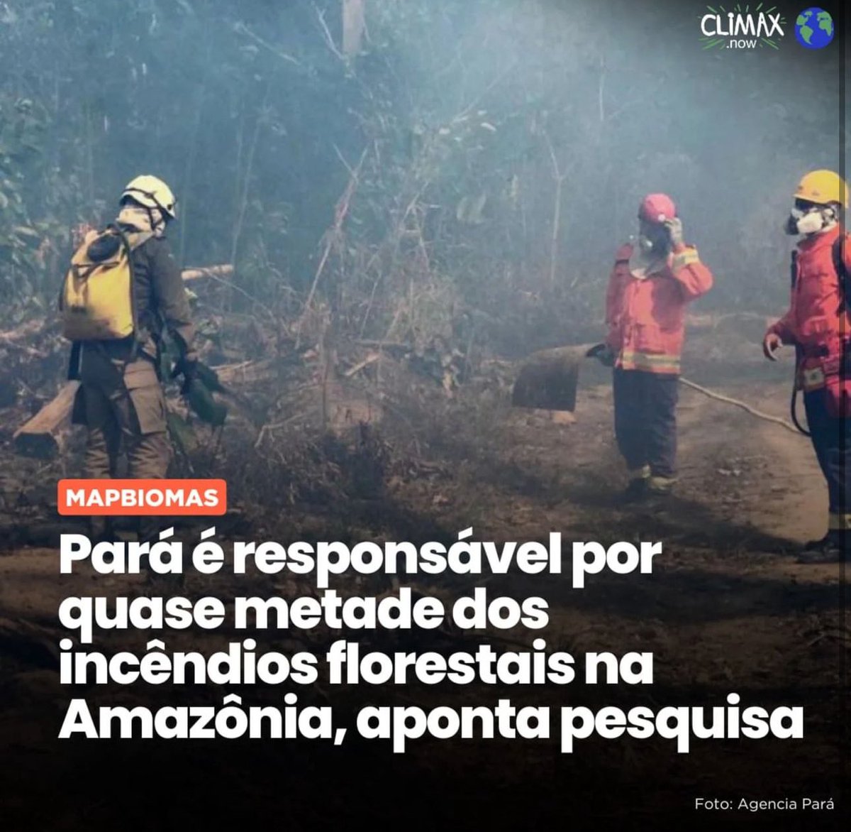 Enquanto isso, o <a href="/helderbarbalho/">Helder Barbalho</a> se pinta de defensor do meio ambiente pro Mundo na COP29. Mas, a real é que o governo não tem política de vdd pra combater os incêndios criminosos que se alastram pela ação da crise climática. A máscara não se sustenta!