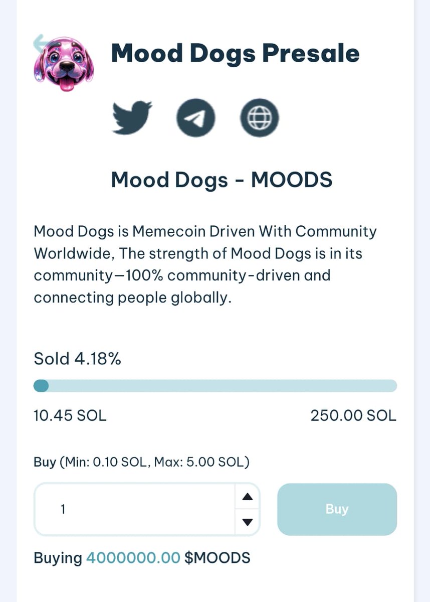 Mood_dogs's tweet photo. 🎉 Softcap Achieved! 🚀
We’ve officially reached our softcap milestone 10 Sol.

 Thank you for your incredible support! This is just the beginning—let’s keep building together. 💪

#persale #mooddigs #Softcap  #Milestone #SolanaMemecoins https://t.co/687OuUdmNP