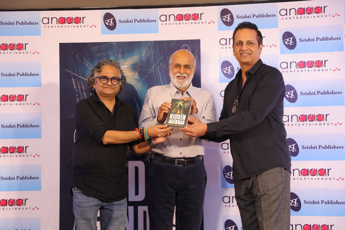 proyuvraaj's tweet photo. A book with thrilling fictional stories #HiddenAgendas by #Ajit &amp; #Anil has been launched by #SashiKumar Chairman of Asian College of Journalism &amp; Asiaville! https://t.co/j4GBZzuZuF