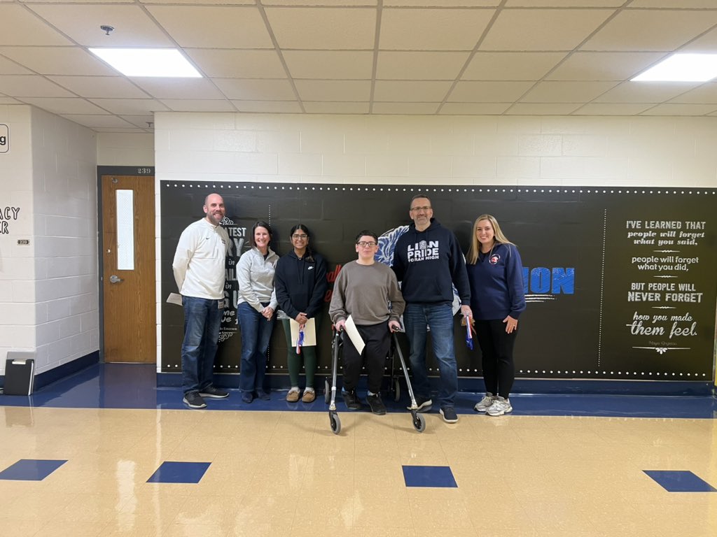 Foran honors Sruthi and Carter for shining bright lights on those around them with their good natured spirits. 

QR codes for Lions Lead with Love are posted around the building. Students and staff can nominate other students for their kind acts. Let’s continue to pass it on!