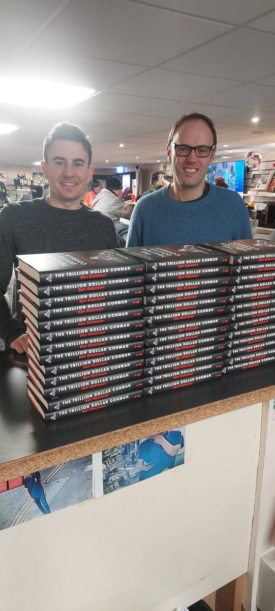 Had a great morning signing copies of The Trillion Dollar Conman in the <a href="/Official_NCFC/">Notts County FC</a> club shop. A big thanks to <a href="/MattLawson7/">Matt Lawson</a> - who has a star role in the book - for all his help. Shame Notts couldn't grab the win....#BooksWorthReading #BookTwitter #notts