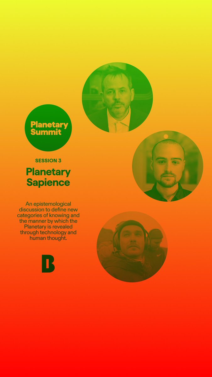 #PlanetarySummit Session 3: how should we define new categories of knowing and the manner by which the Planetary is revealed through technology and human thought? <a href="/bratton/">Benjamin Bratton</a> <a href="/lukas_likavcan/">李开诚 Lukáš Likavčan</a> <a href="/nemocentric/">Thomas Moynihan</a>