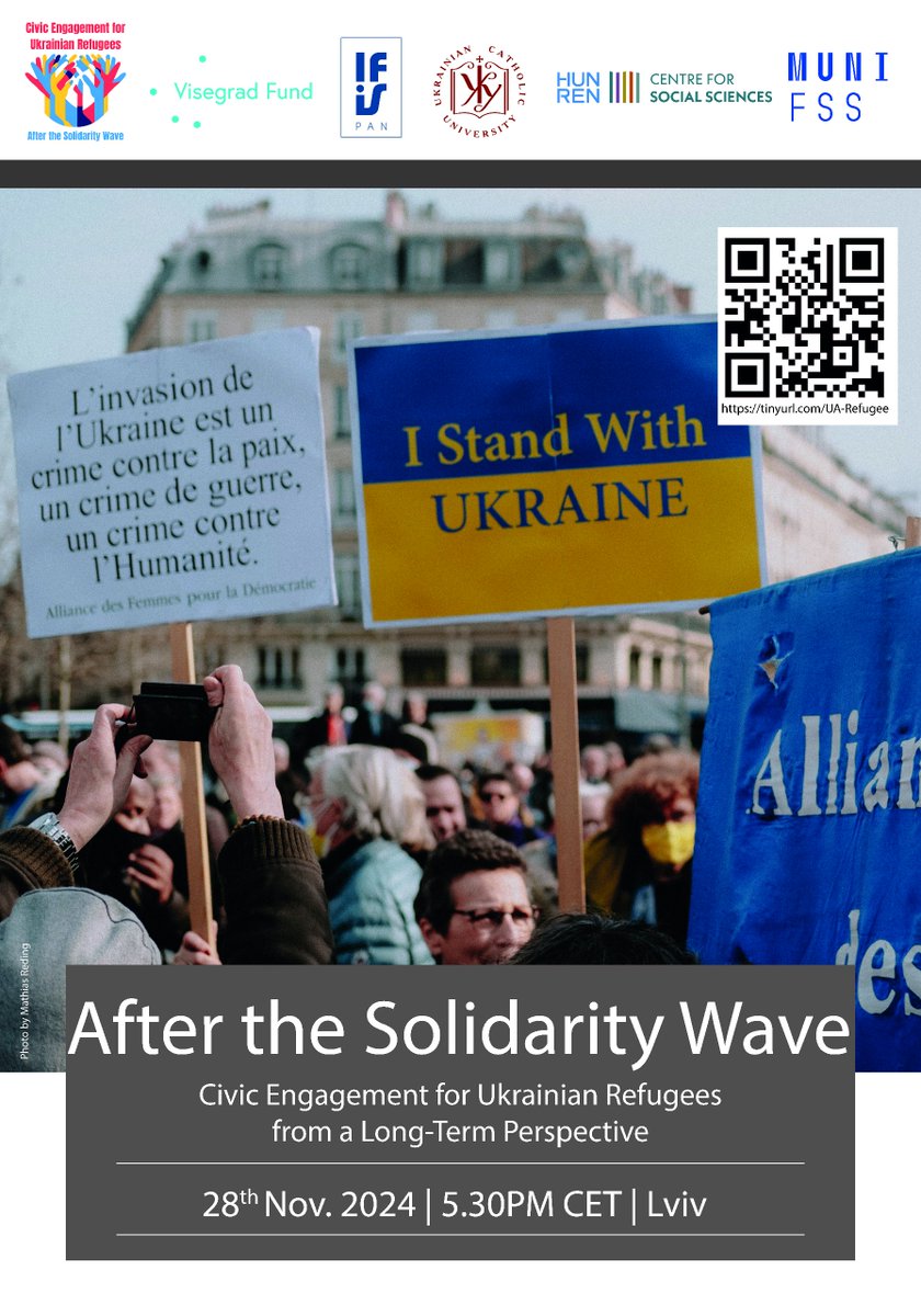 I would like to invite you to our workshop (come to Lviv or follow the QR code). Together with students from CZ, HU, PL and UA, we have conducted about 40 interviews with volunteers working with Ukrainian refugees. We would like to discuss our findings with you!