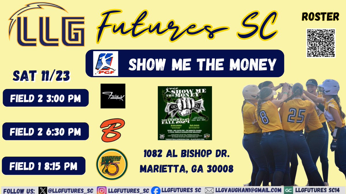 LLG Futures SC (@llgfutures_sc) on Twitter photo Our final tournament of the fall starts today!!!! We are so proud of this team and the growth we have made throughout each game and practice! Excited to compete against some great teams! #bettertogether #getstruck #lightitup <a href="/Org_LLG/">Lady Lightning Gold Org Account</a> Our final tournament of the fall starts today!!!! We are so proud of this team and the growth we have made throughout each game and practice! Excited to compete against some great teams! #bettertogether #getstruck #lightitup <a href="/Org_LLG/">Lady Lightning Gold Org Account</a>
