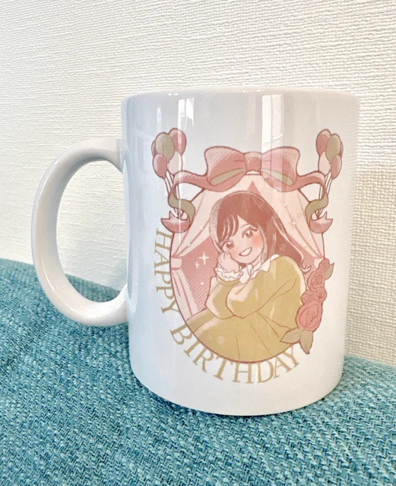 大好きなお友達へのお誕生日プレゼント!似顔絵イラストでマグカップを作ってみました喜んでもらえて良かった〜!#illustration #イラスト 