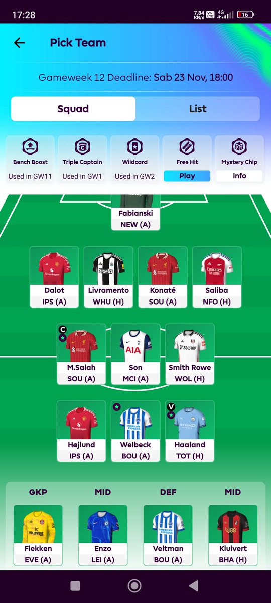 chandervian's tweet image. “Ini dia lineup tim FPL ku minggu ini! Tim FPL mu gimana? Yuk ikutan #FPLSTADEO untuk menangin 1jt &amp;amp; 5jt! Klik untuk info lebih lanjut” Lalu screenshot dan submit di aplikasi Stadeo