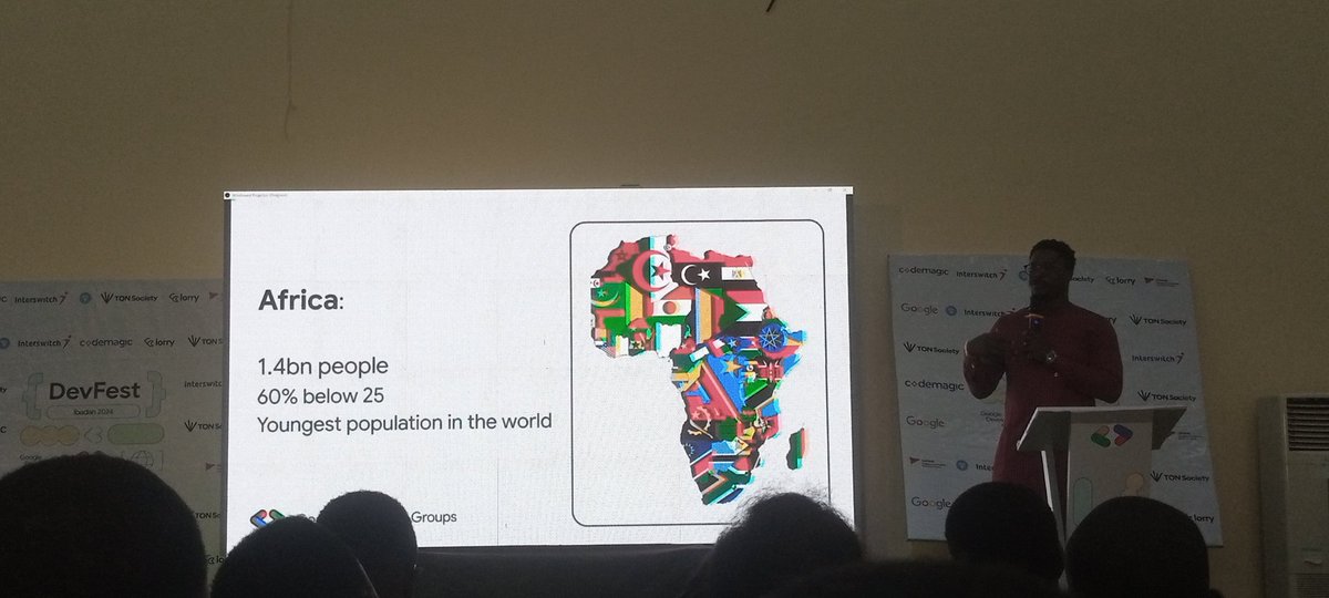 moficonnect's tweet image. Just learned some mind-blowing stats at DevFest Ibadan 2024 – did you know Africa has 1.4 billion people, with 60% of them under 25? 🙌 That makes Africa the youngest population in the world! 🎉
 #DevFestIbadan24 #GDGIbadan #devfestnairobi