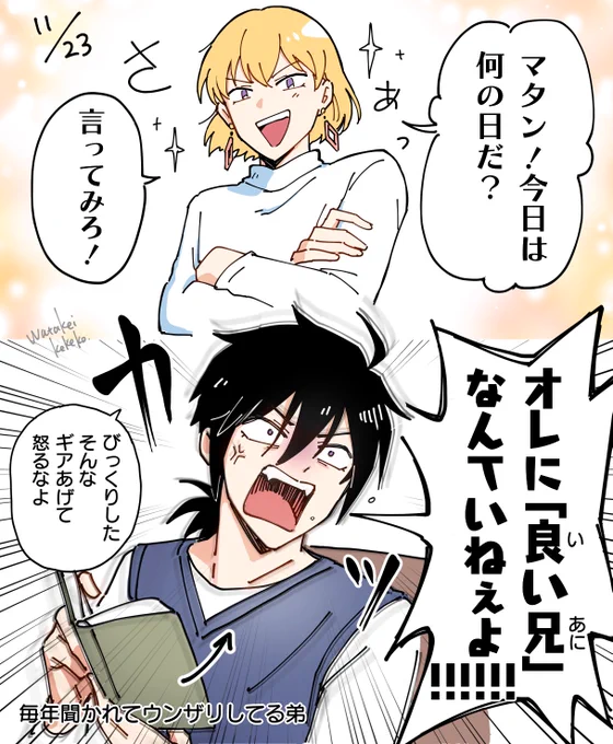 【いい兄さんの日】
たまには自分のことを兄として感じてほしいドルミール
(双子って兄とか弟って形式だけだよね) 