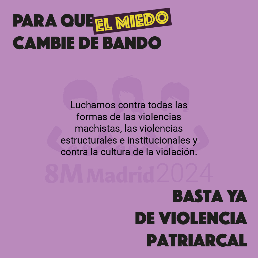 Este 25N, juntas, el miedo cambia de bando 🔥.

Nos vemos en las calles: 
📆 25 de noviembre
🕖 19h
📍 De Atocha a Cibeles
⚧️ Espacio seguro para mujeres y disidencias 

Te esperamos ✊🏽💜🏳️‍⚧️