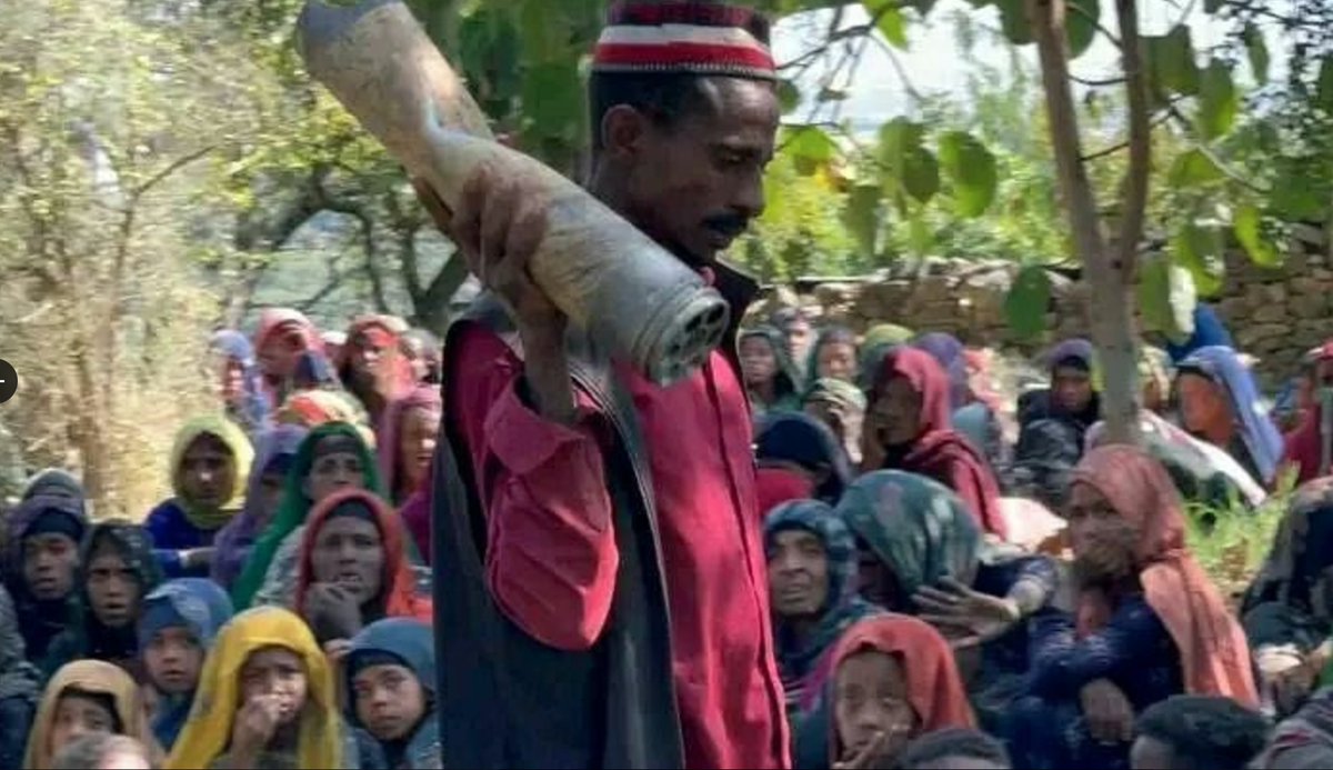 OLF_OLA's tweet photo. We are receiving credible reports that the Abiy regime is intensifying its crackdown on victims of the horrific attacks in North Shewa for speaking their stories and on protesters condemning these atrocities. In yet another cruel twist, Kadir Waaliyyuu, pictured below holding a casing of artillery ammunition used during the regime’s shelling on him and other defenseless internally displaced persons (IDPs), is among those detained. The regime's boundless repression lays bare for all to see.

Despite the regime’s attempts to repurpose the leaked videos of atrocities in North Shewa to stoke ethnic tensions, the protests sparked by these revelations have increasingly turned against Abiy Ahmed, amplifying public dissent and resistance. 
#Oromia #Ethiopia